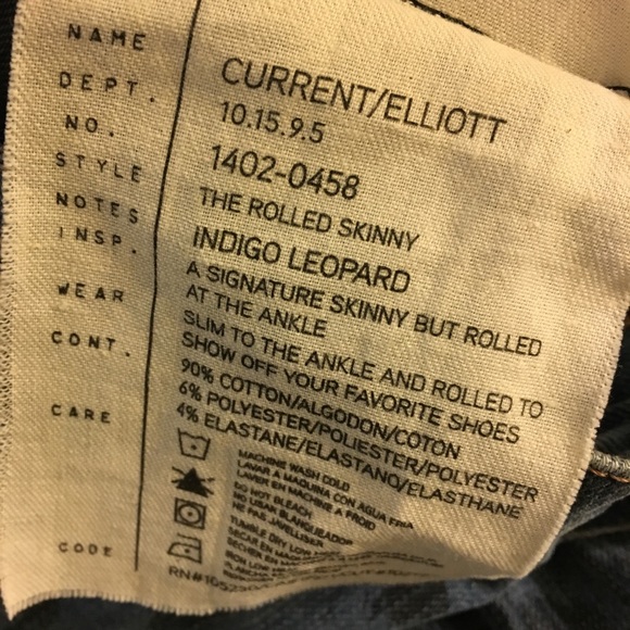 SOLD!! Current/Elliott Indigo Leopard skinny jeans - Picture 5 of 8